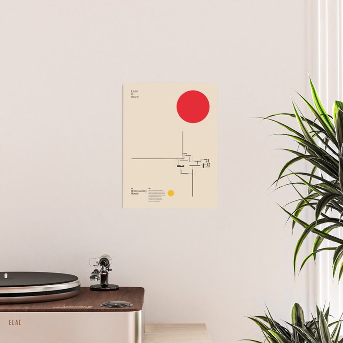 Brick Country House, Ludwig Mies van der Rohe, Minimal Architecture Bauhaus Design Poster Gallery Image 2