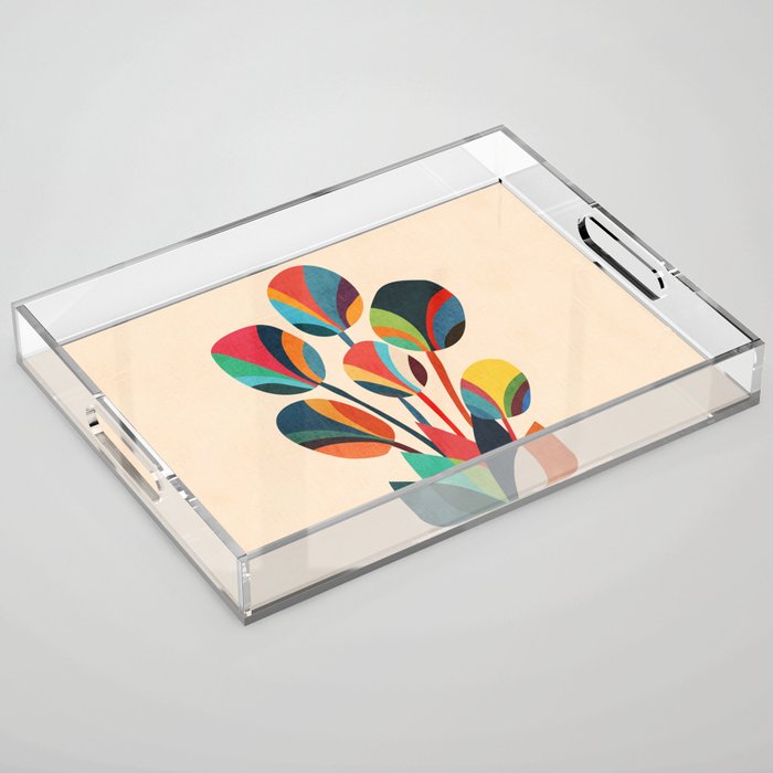 Ikebana - Geometric flower Acrylic Tray Gallery Image 1