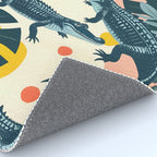 Crocs_Crocodiles Wildlife Animals_Whimsical Quirky Illustration_Bohemian Tropical Pastel Painting Rug Gallery Image 4