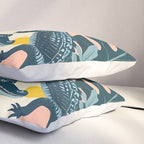 Crocs_Crocodiles Wildlife Animals_Whimsical Quirky Illustration_Bohemian Tropical Pastel Painting Pillow Sham Gallery Image 3