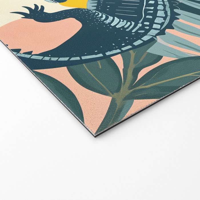 Crocs_Crocodiles Wildlife Animals_Whimsical Quirky Illustration_Bohemian Tropical Pastel Painting Welcome Mat Gallery Image 2