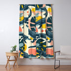 Crocs_Crocodiles Wildlife Animals_Whimsical Quirky Illustration_Bohemian Tropical Pastel Painting Window Curtain Gallery Image 5