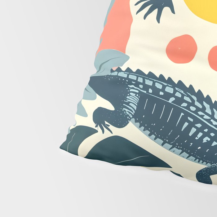 Crocs_Crocodiles Wildlife Animals_Whimsical Quirky Illustration_Bohemian Tropical Pastel Painting Pillow Sham Gallery Image 4