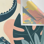 Crocs_Crocodiles Wildlife Animals_Whimsical Quirky Illustration_Bohemian Tropical Pastel Painting Wall Tapestry Gallery Image 3
