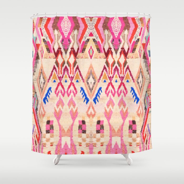Traditional Vintage Moroccan Berber Design Shower Curtain Gallery Image 1