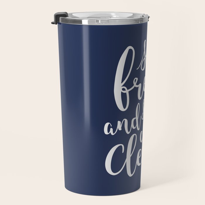 so fresh so clean clean (navy) Travel Mug Gallery Image 3