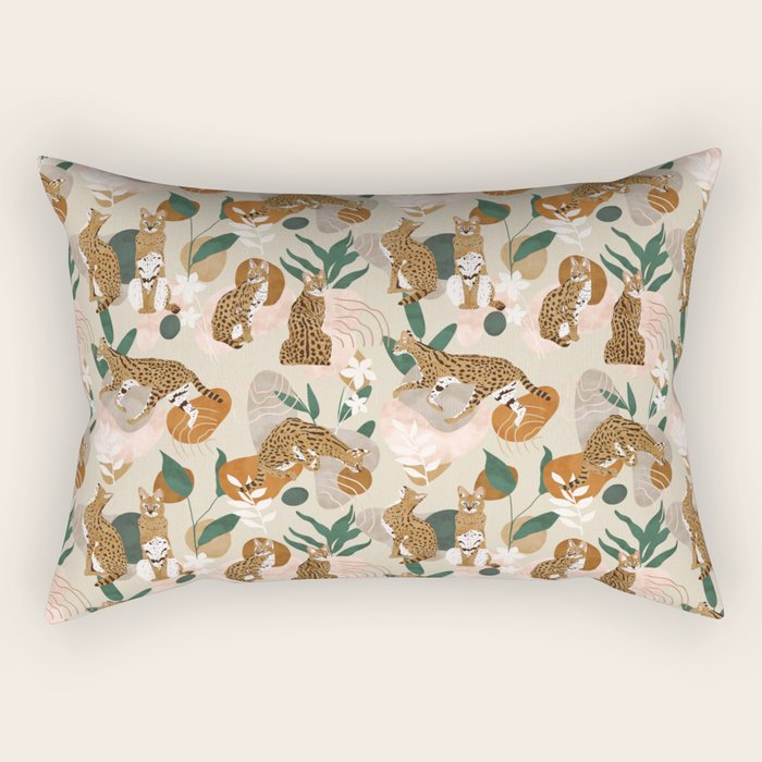 Serval cat abstract nature Rectangular Pillow Gallery Image 1