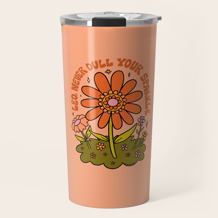 Leo Flower Travel Mug Gallery Image 1