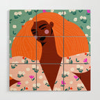 Dainty Floral Beauty - Orange Hair Wood Wall Art Gallery Image 1