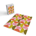Mid Century Modern Shapes - Pink, Olive Green & Orange Jigsaw Puzzle Gallery Image 2