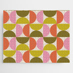 Mid Century Modern Shapes - Pink, Olive Green & Orange Jigsaw Puzzle Gallery Image 1