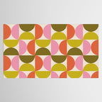 Mid Century Modern Shapes - Pink, Olive Green & Orange Tablecloth Gallery Image 2