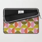 Mid Century Modern Shapes - Pink, Olive Green & Orange Laptop Sleeve Gallery Image 2