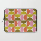 Mid Century Modern Shapes - Pink, Olive Green & Orange Laptop Sleeve Gallery Image 1
