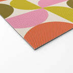 Mid Century Modern Shapes - Pink, Olive Green & Orange Welcome Mat Gallery Image 2