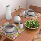 Mid Century Modern Shapes - Pink, Olive Green & Orange Placemat Gallery Image 2
