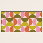 Mid Century Modern Shapes - Pink, Olive Green & Orange Desk Mat Gallery Image 3