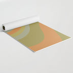 Retro Waves Abstract Pattern Celadon Green Orange Yoga Mat Gallery Image 2