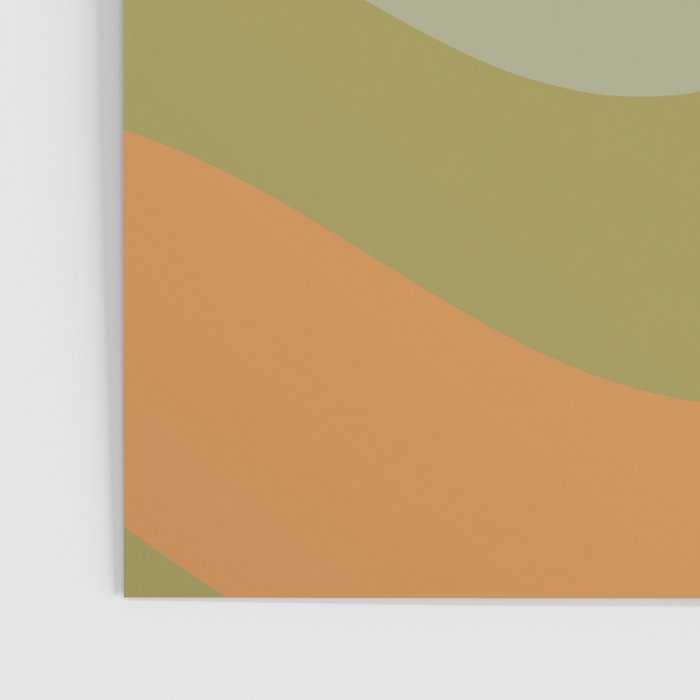 Retro Waves Abstract Pattern Celadon Green Orange Poster Gallery Image 3