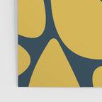 Riverbed Stones Minimalist Abstract Pattern in Light Mustard Yellow and Navy Blue Poster Gallery Image 3