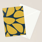 Riverbed Stones Minimalist Abstract Pattern in Light Mustard Yellow and Navy Blue Stationery Card Gallery Image 2