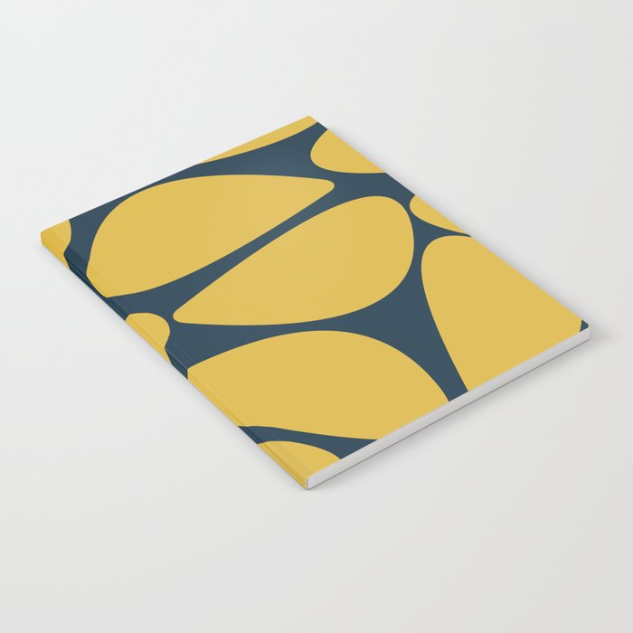 Riverbed Stones Minimalist Abstract Pattern in Light Mustard Yellow and Navy Blue Notebook Gallery Image 2