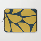 Riverbed Stones Minimalist Abstract Pattern in Light Mustard Yellow and Navy Blue Laptop Sleeve Gallery Image 1