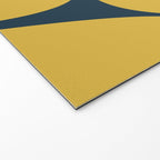 Riverbed Stones Minimalist Abstract Pattern in Light Mustard Yellow and Navy Blue Welcome Mat Gallery Image 2