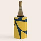 Riverbed Stones Minimalist Abstract Pattern in Light Mustard Yellow and Navy Blue Wine Chiller Gallery Image 2