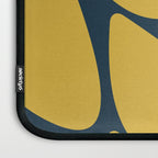 Riverbed Stones Minimalist Abstract Pattern in Light Mustard Yellow and Navy Blue Laptop Sleeve Gallery Image 3