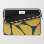 Riverbed Stones Minimalist Abstract Pattern in Light Mustard Yellow and Navy Blue Laptop Sleeve Gallery Image 2