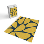 Riverbed Stones Minimalist Abstract Pattern in Light Mustard Yellow and Navy Blue Jigsaw Puzzle Gallery Image 2