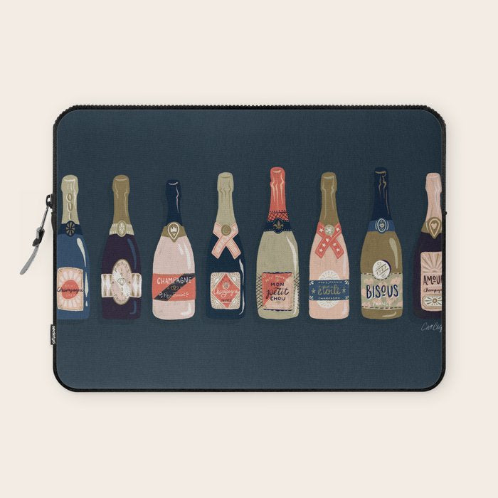 French Champagne Collection - Teal Laptop Sleeve Gallery Image 1