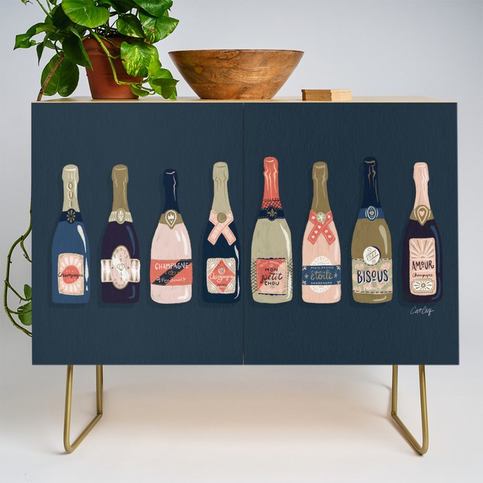 French Champagne Collection - Teal Credenza Gallery Image 1