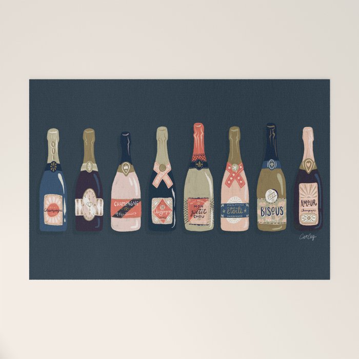 French Champagne Collection - Teal Welcome Mat Gallery Image 1