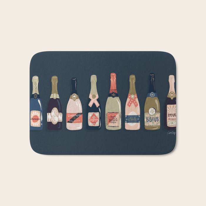 French Champagne Collection - Teal Bath Mat Gallery Image 1
