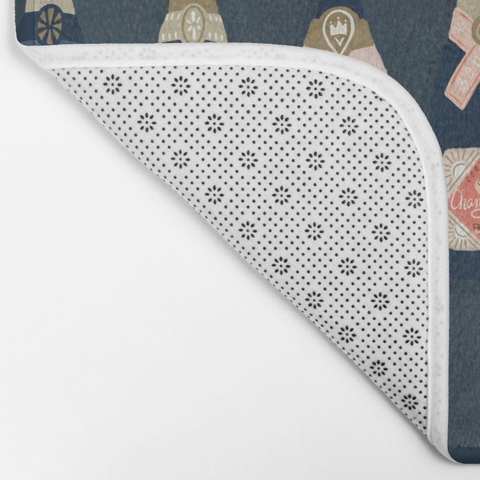 French Champagne Collection - Teal Bath Mat Gallery Image 2
