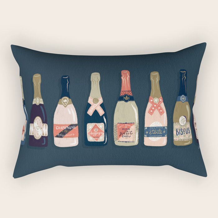 French Champagne Collection - Teal Rectangular Pillow Gallery Image 2