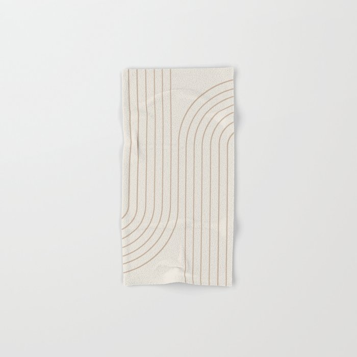 Minimal Line Curvature V Natural Neutral Mid Century Modern Arch Abstract Bath Towel Gallery Image 1