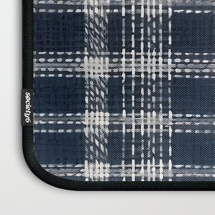 Cozy Blue Plaid  Laptop Sleeve Gallery Image 3