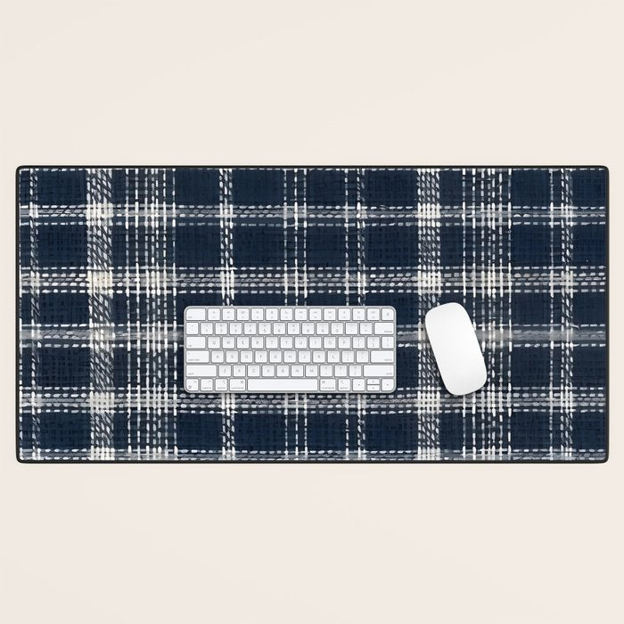 Cozy Blue Plaid  Desk Mat Gallery Image 1