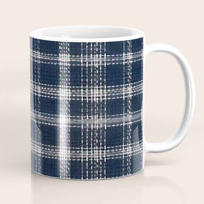 Cozy Blue Plaid  Coffee Mug Gallery Image 1