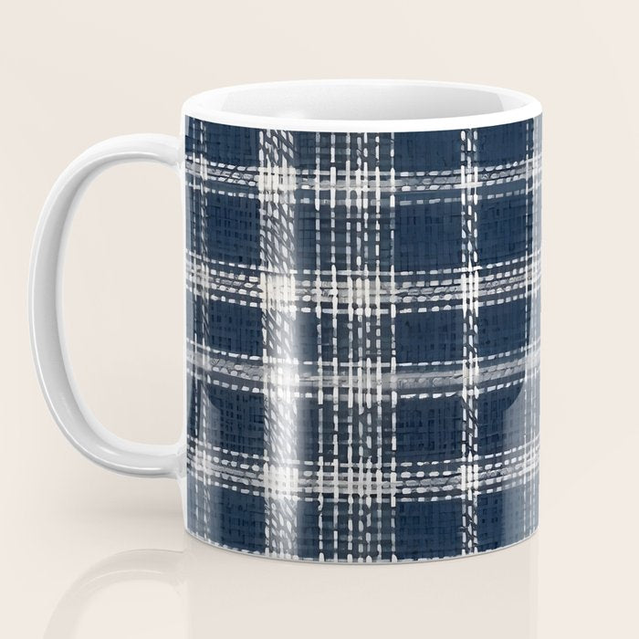 Cozy Blue Plaid  Coffee Mug Gallery Image 3