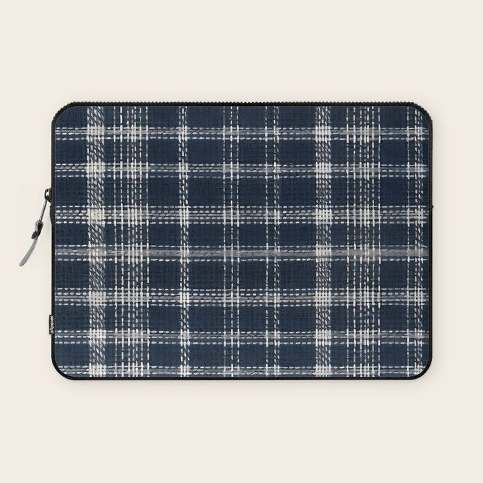 Cozy Blue Plaid  Laptop Sleeve Gallery Image 1