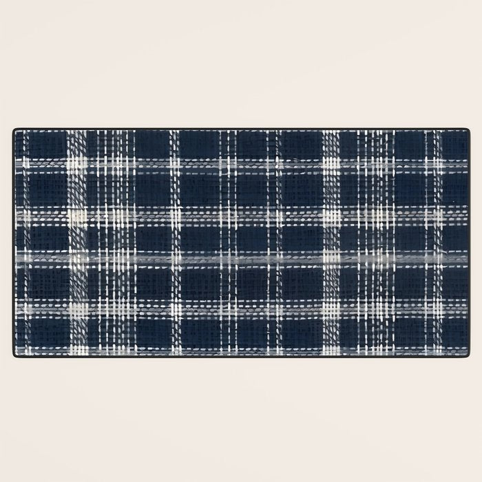 Cozy Blue Plaid  Desk Mat Gallery Image 3