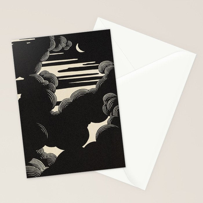 FeÌlix Vallotton Wolken, 1890 Midnight Moon Night Clouds Stationery Card Gallery Image 2