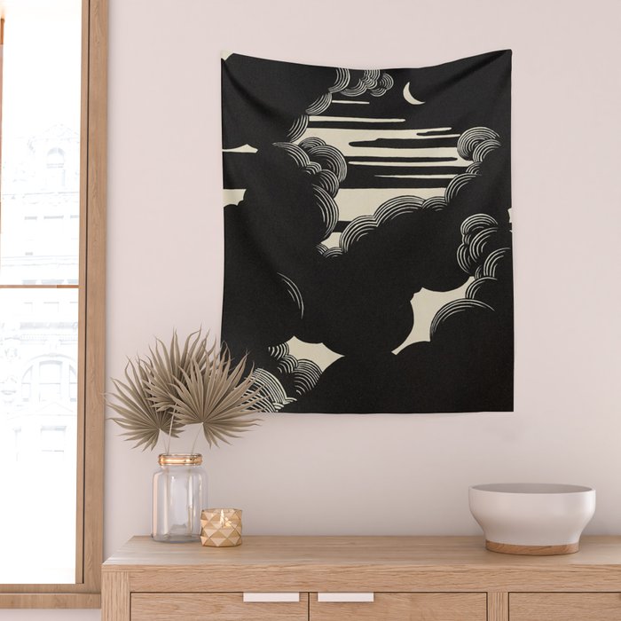 FeÌlix Vallotton Wolken, 1890 Midnight Moon Night Clouds Wall Tapestry Gallery Image 2