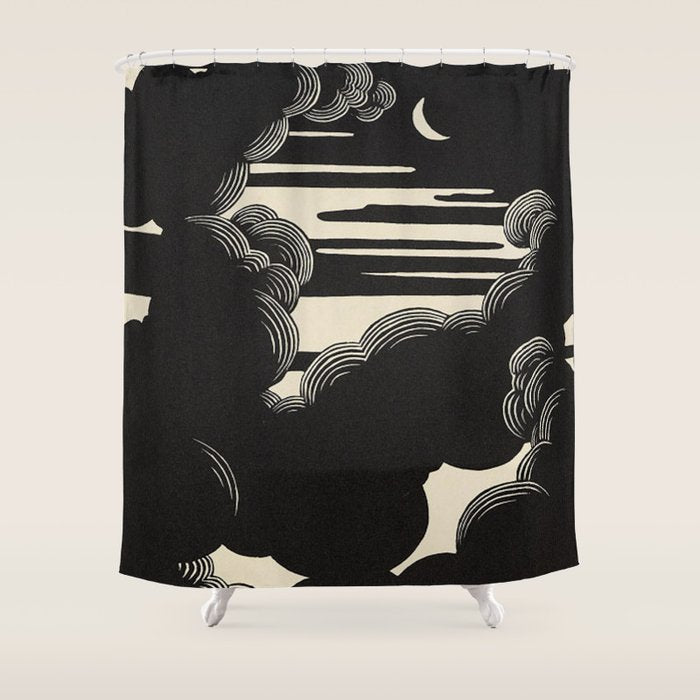 FeÌlix Vallotton Wolken, 1890 Midnight Moon Night Clouds Shower Curtain Gallery Image 1