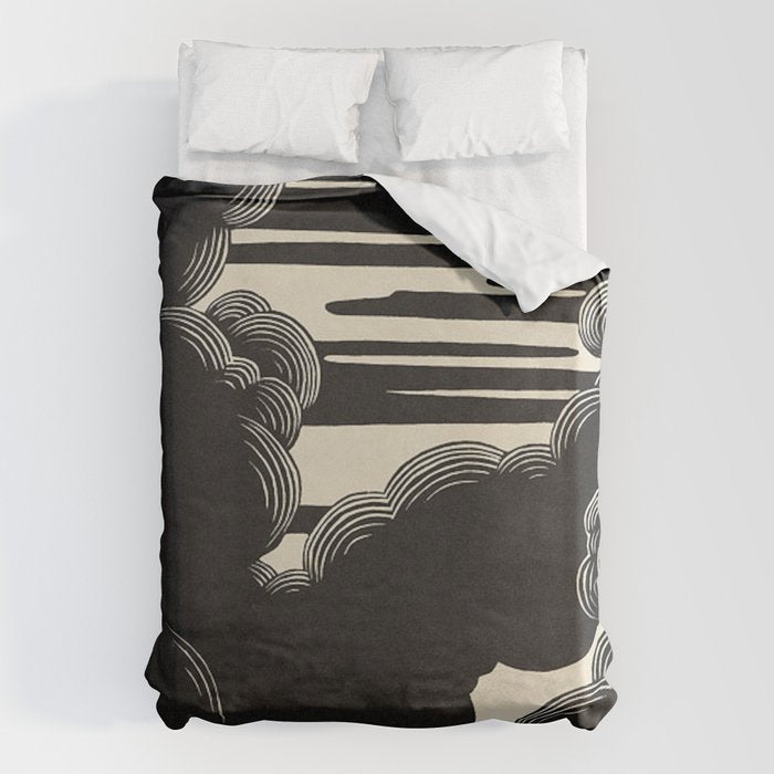 FeÌlix Vallotton Wolken, 1890 Midnight Moon Night Clouds Duvet Cover Gallery Image 1