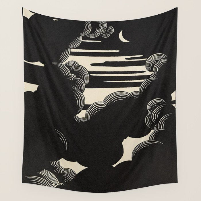 FeÌlix Vallotton Wolken, 1890 Midnight Moon Night Clouds Wall Tapestry Gallery Image 4